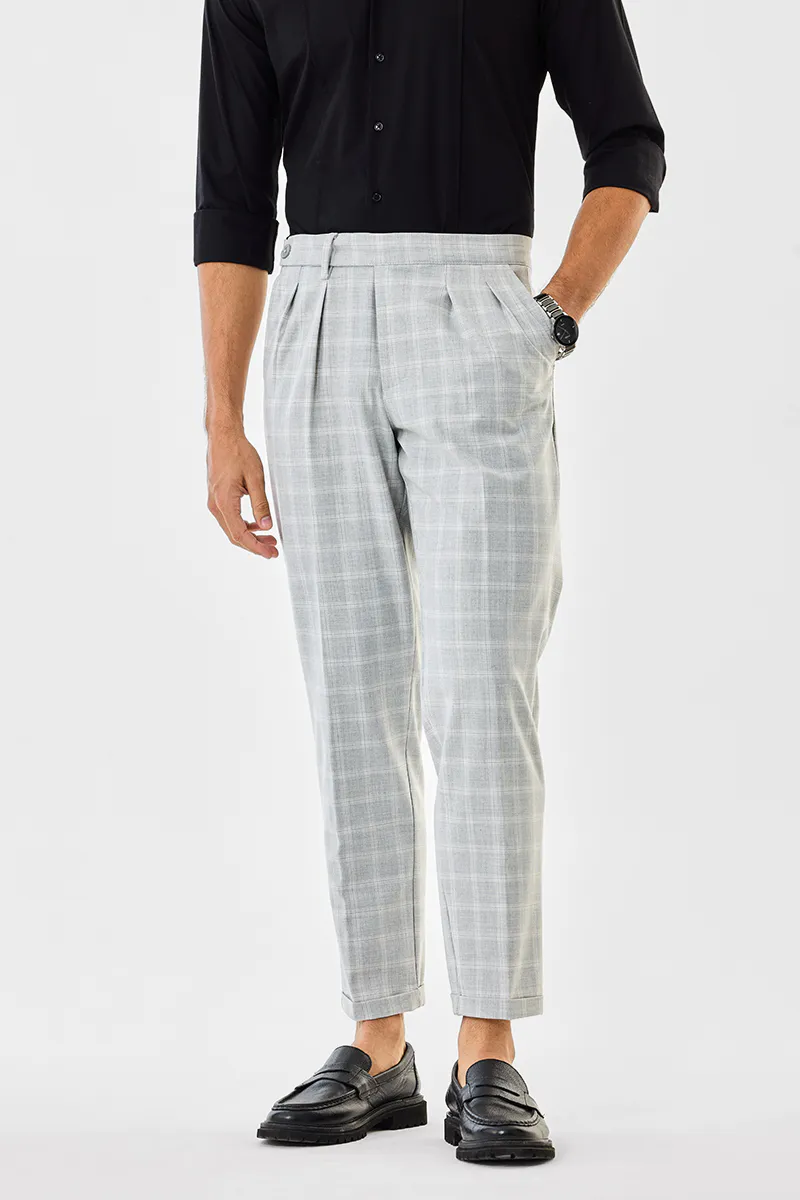 Checks Slim Fit Stretch Trousers