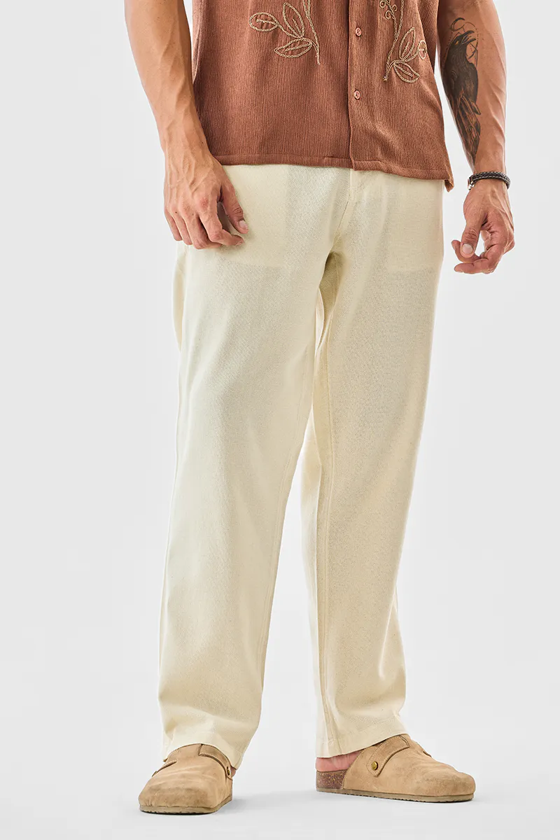 Linen Cotton Relaxed Fit Trousers