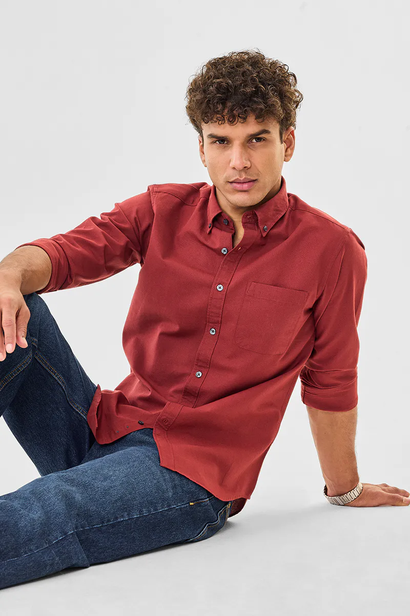 Red Round Pocket Shirt